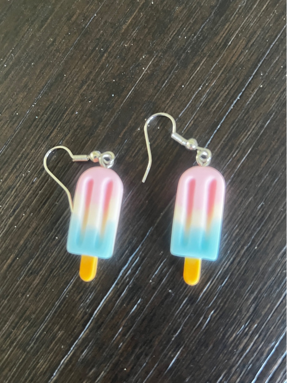 Popsicle Dangle Earrings in Pastel Pink & Blue
